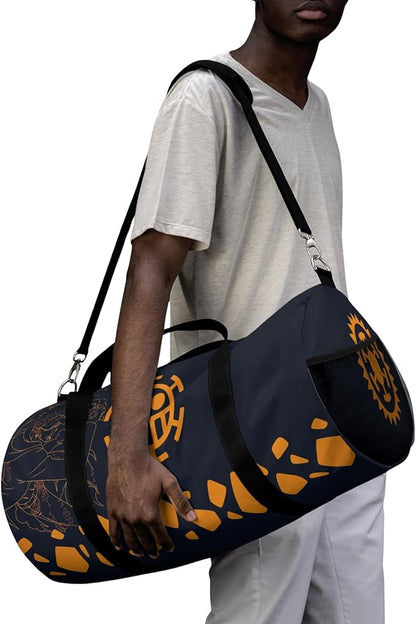 Anime Gym Bag for Women Men - Large Capacity Waterproof Workout Fitness Travel Sports Bags Fashion Street Camping ExpandaCLe Carry On Duffle Bag For Couple (Black OP) PTY