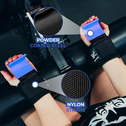 BEAST RAGE Workout Hooks for Men, Durable Coated Grip Gym Straps for Weightlifting Wrist Wraps Training Weight Lifting Strength Fitness Bodybuilding Anti Slip Women Hook Exercise