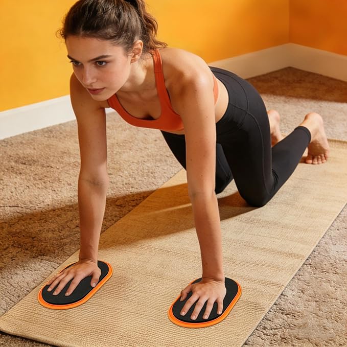 Core Sliders - 9.25 * 5.31inch Oval Shape Workout Sliding Equipment | Exercise Sliders Discs | Yoga Fitness Training Gliding Equipment | for Women Men Home Bedroom Floor Gym Indoor Daily Routine