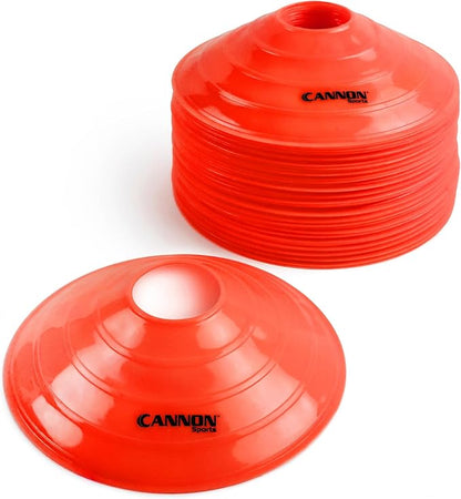 Cannon Sports Cones for Agility Training and Drills – 40 Pack Heavy Duty Training Cones with Carry Strap – Perfect for Football, Basketball, Hockey, Soccer & Running Drills