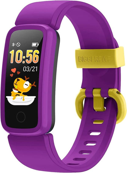 BIGGERFIVE Vigor Kids Fitness Tracker for Girls & Boys Ages 5-15, Kids Watch with IP68 Waterproof, Pedometer, Activity Tracker with Heart Rate & Sleep Monitor, Calorie & Step Counter Watch