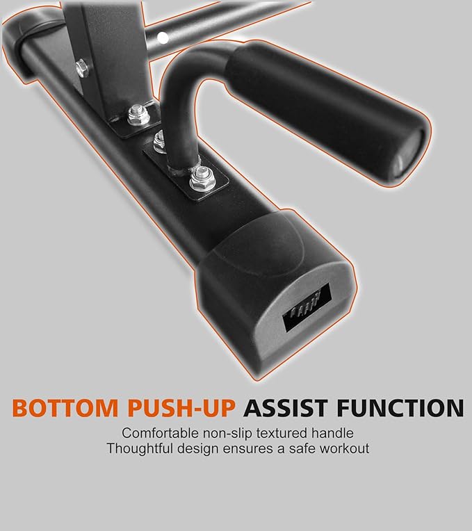 Dip Bar Station Set, 6 Level Adjustable Pull Up Bars, 1200lbs Heavy Duty Parallettes Bars, Dip Station for Full Body Workout Fitness, Push Up Bar Rack for Home Gym Strength Training -