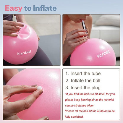 Small Exercise Ball, 9 Inch Mini Pilates Ball, Anti Burst and Slip Resistant Mini Yoga Ball for Stability, Fitness, Physical Therapy, Stretching & Core Strength Workout at Home Gym & Office