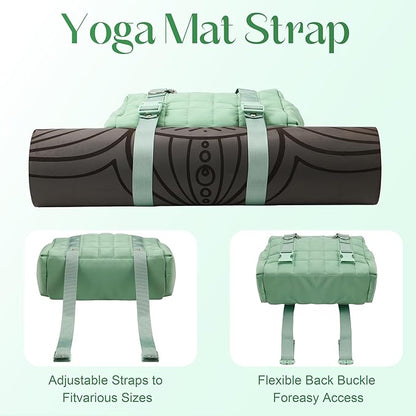 Small Gym Bag for Women, Puffy Sports Duffel Bag with Yoga Mat Holder, Gym Tote Bag with Wet Pocket & Coin Wallet, Carry on Bag for Workout Dance Pilates Ballet Swimming Travel
