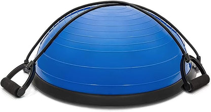 X FACTOR 23" Inch Balance Trainer Stability Half Ball Yoga Ball Training Exercise with Resistance Bands, Pump for Strength Core Ab Workout Home Gym