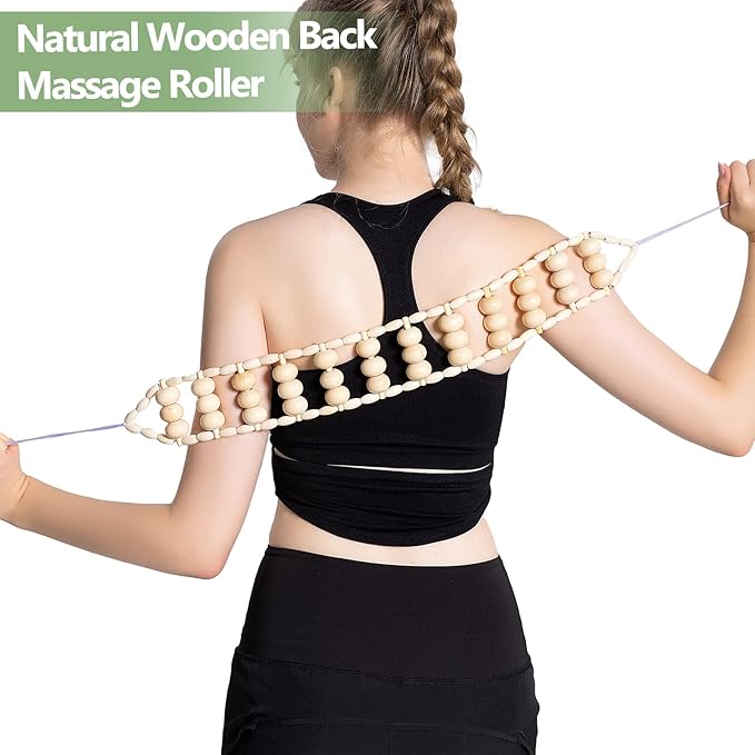 AICNLY 4 Pcs Wood Therapy Massage Tools for Body Shaping, Lymphatic Drainage Massager, Maderoterapia kit, Wooden Massage Roller, Anti-Cellulite Massager, Body Sculpting Tools Set