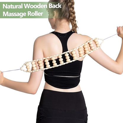 AICNLY 4 Pcs Wood Therapy Massage Tools for Body Shaping, Lymphatic Drainage Massager, Maderoterapia kit, Wooden Massage Roller, Anti-Cellulite Massager, Body Sculpting Tools Set
