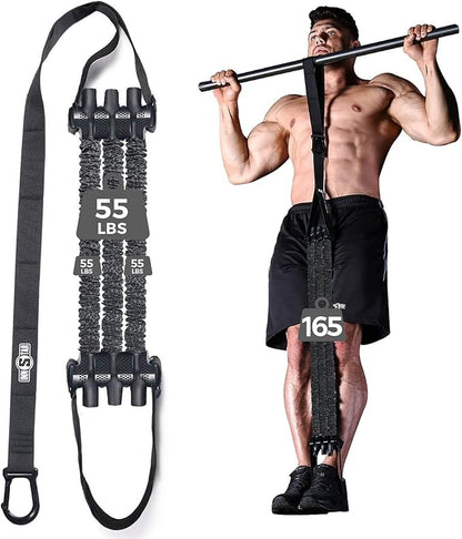 Innstar Pull Up Assistance Bands, Heavy Duty Resistance Band for Pull Up Assist, Adjustable Resistance 165-265lbs with Fabric Feet/Knee Rest, Pull Up Bands Assistance Bands