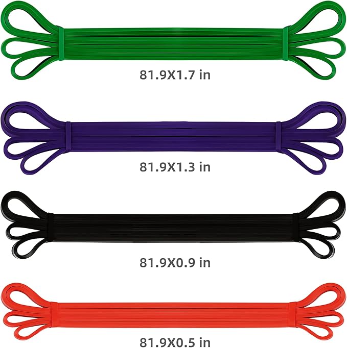 Pull Up Resistance Bands Set of 4 for Men and Women, Assistance Band for Exercise for Resistance Training Powerlifting, Gyms, Mobility Home Fitness, with Carrying Bag(4pcs)
