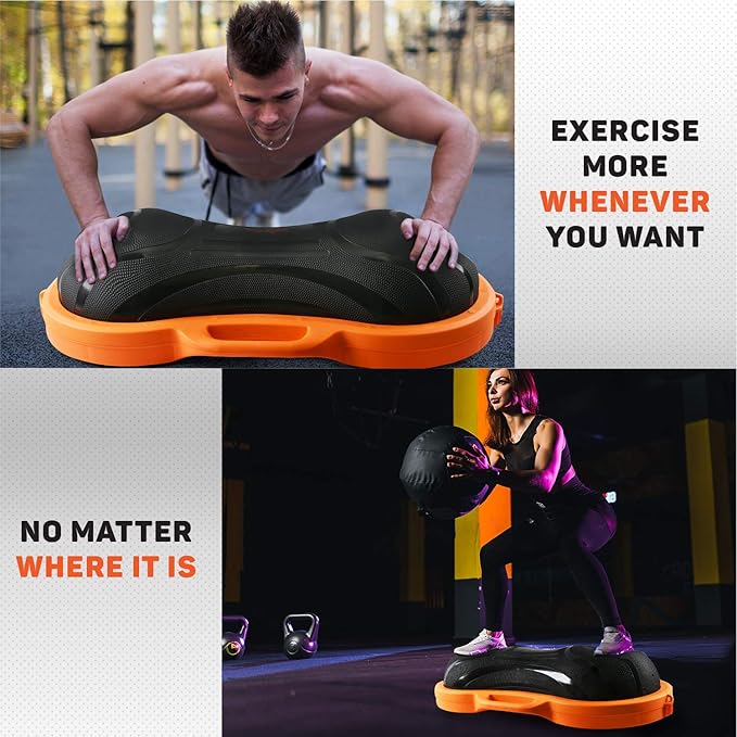 Yes4All 880LBS Half Ball Balance Trainer, Pilates Balance & Stability Ball for Exercises, Home Gym, Floor & Full Body Workouts