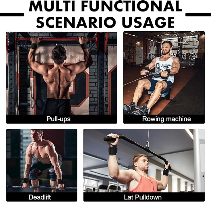 2 Pcs Weight Lifting Hooks Widened Design Heavy Duty Wrist Lifting Straps 5 Inch Hooks for Men Women Adjustable Gym Straps Hook for Pull-ups Deadlifts Strength Training and Fitness Workouts