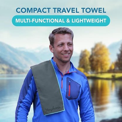 Youphoria Microfiber Travel Towel Fast Drying Lightweight - Quick Dry Towel for Camping, Beach, Backpacking, Hiking & Sport
