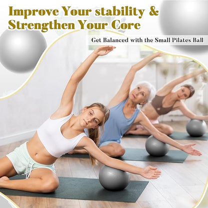 Sotiff 20 Pcs 9 Inch Pilates Ball Bulk Exercise Pilates Ball Mini Yoga Balls Therapy Core for Stability Barre Training Stretching Physical Posture Training Gym Workout with Inflation Tube