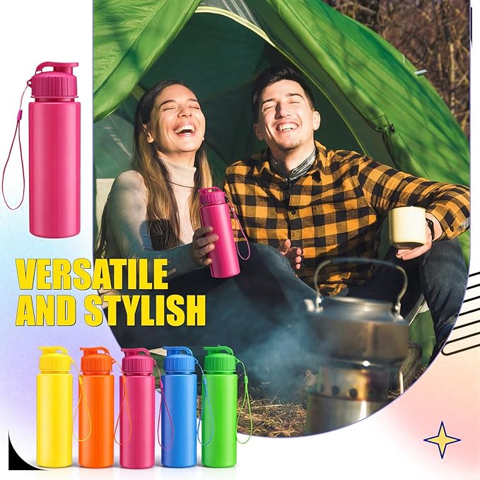 Mifoci 20 Pieces Water Bottle Bulk 17 oz Plastic Water Bottles Bulk Gym Sports Adults Reusable Large Bottles with Leak Proof Flip Top for Party Outdoor (Solid Mixed Colors)