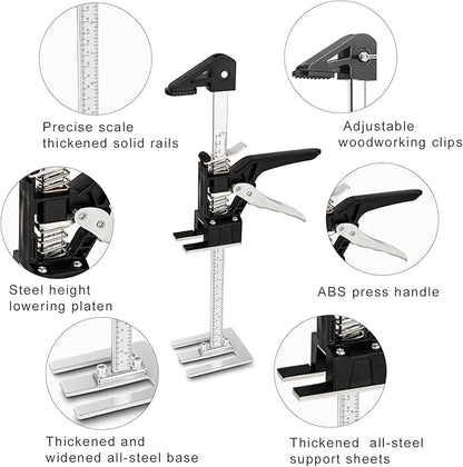 Labor Saving Arm Jack 2 Pack,15.5 Inch Multifunctional Furniture Lifter Jacks for Installing Cabinets and Wall Tile Height Adjuster Handheld Tool
