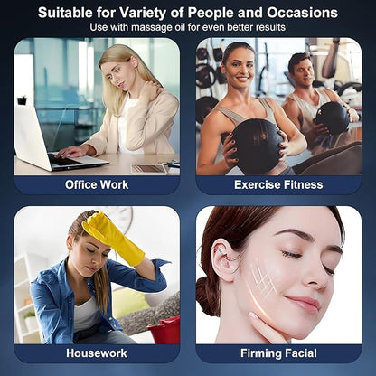 Heated Muscle Scraper Tool-2025 Upgraded Electric Gua Sha Tool for Whole Body Massage Relaxation & Skincare with Light-Care 4 Modes 3 Levels, for Woman,Workers, Athletes Perfect Gifts