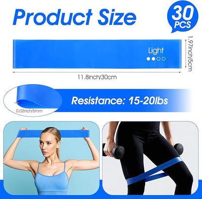 30 Pcs Resistance Bands Resistance Loop Exercise Bands Exercise Equipment Elastic Drap Ring for Women and Men Home Fitness, Gym, Yoga