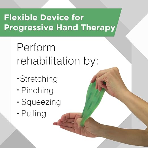 THERABAND Hand Xtrainer, Non-Latex Hand Exerciser for Progressive Hand Therapy, Strengthen Fingers, Hands and Forearms, Grip Trainer, Strengthener, Helps Relieve Joint Pain, Green Medium, Intermediate
