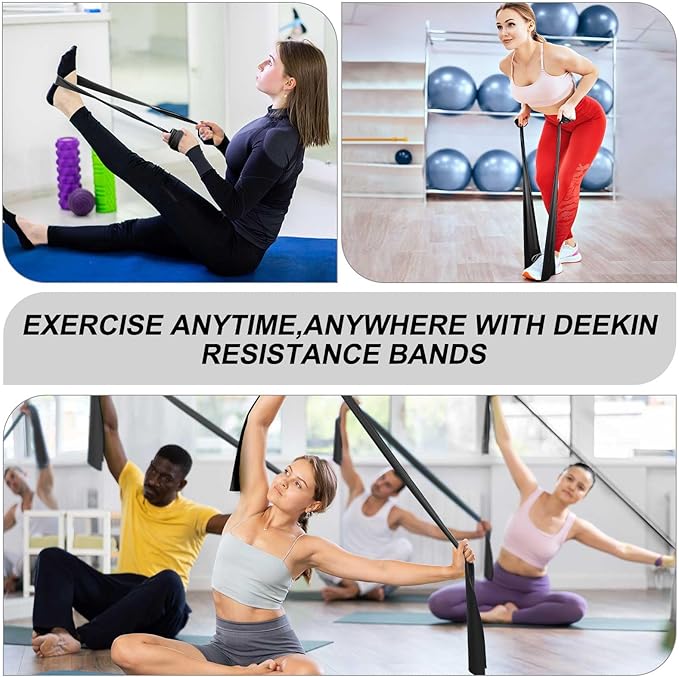 DEEKIN 10 Pcs Resistance Bands Professional Exercise Elastic Bands Latex-Free Yoga Starter Set for Pilates, Physical Therapy, Strength Training, Yoga, Working Out for Women Home Gym