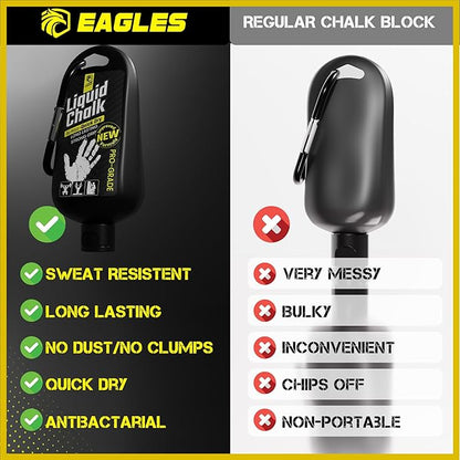 EAGLES Pro Grade Gym Liquid Chalk 50, 120 or 280ml Mess-Free Chalk for Weightlifting, Gymnastics Rock Climbing, Pole Grip, Sports Dries in Seconds - Sweat-Resistant and Long Lasting