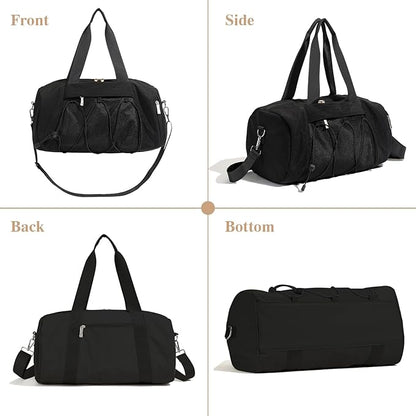 Small Gym Bag for Women, Travel Duffle Bag Carry On Weekender Bag with Shoe Compartment Overnight Gym Tote Personal Item Bag for Men