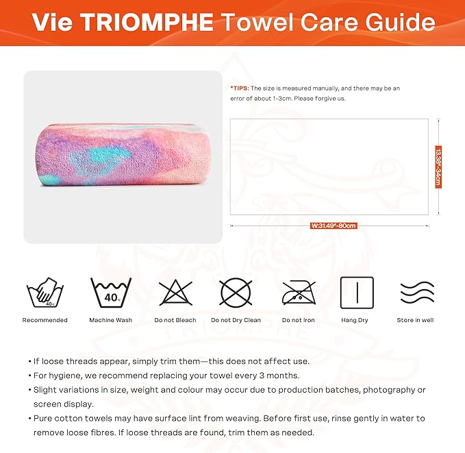 Vie Triomphe 1 Pack 13x31 Inch Fashion Sports Gym Towels Quick Dry Highly Absorbent Sweat Hand Towel for Men Women for Fitness Running Yoga Workout Travel Fitness Exercise