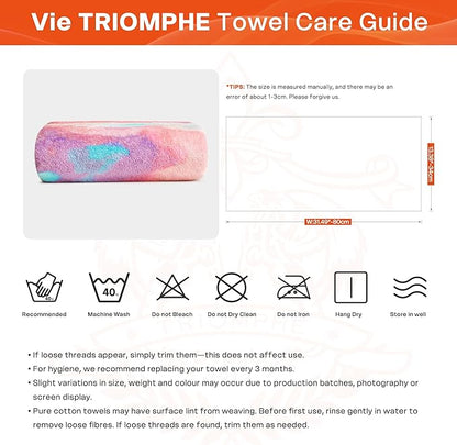 Vie Triomphe 1 Pack 13x31 Inch Fashion Sports Gym Towels Quick Dry Highly Absorbent Sweat Hand Towel for Men Women for Fitness Running Yoga Workout Travel Fitness Exercise