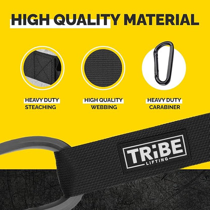 Tribe Lifting Adjustable Resistance Band Anchor - Door Anchor with 5 Loops & Metal Rings, Durable Nylon Strap for Full-Body Workouts