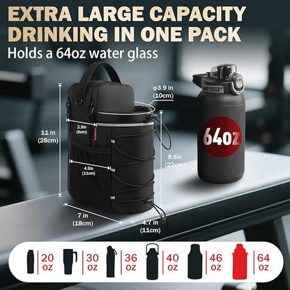 Magnetic Gym Bag, Super Strong Magnetic Gym Water Bottle Bag with 4KG Weight Capacity, Sports Water Bottle Holder for Men & Women,Small Fitness Pouch, Crossbody Bag for Workouts, Trave, Gym Accessory
