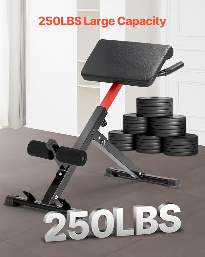 VEVOR Multi-Functional Weight Bench for Full Body Workout, Roman Chair Hyperextension Bench, Adjustable & Foldable Equipment for Back Arm Core Ab Workout, Sit Up Exercise Machine for Home Gym