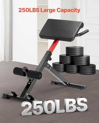 VEVOR Multi-Functional Weight Bench for Full Body Workout, Roman Chair Hyperextension Bench, Adjustable & Foldable Equipment for Back Arm Core Ab Workout, Sit Up Exercise Machine for Home Gym
