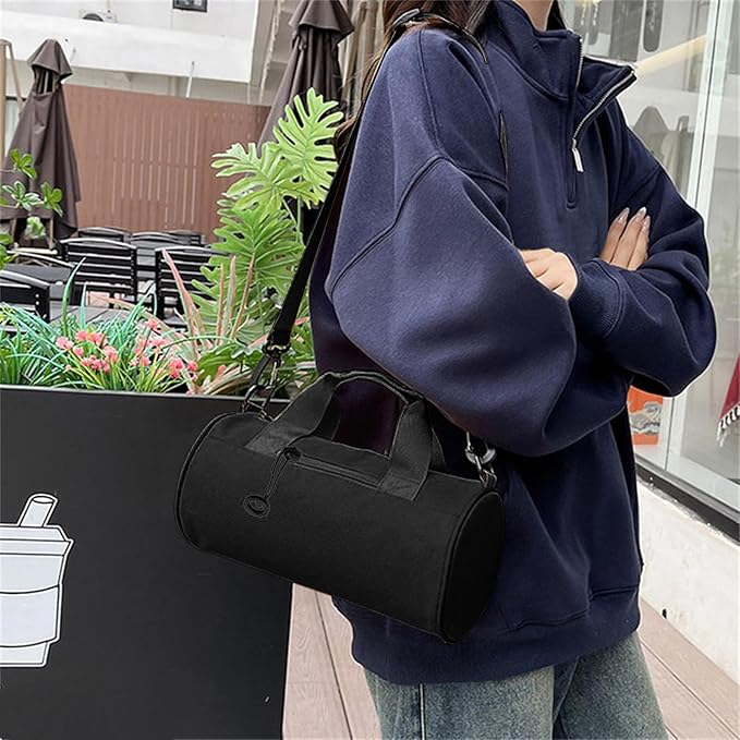 Gym Bag - Barrel Shape Sports Duffel Bag, Adjustable Strap Travel Carrier, Durable Workout Organizer | Versatile For Overnight, Dance, Yoga, Camping, Fitness, Outdoor Activities