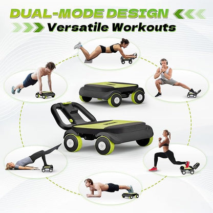 EAST MOUNT Ab Roller Wheel - Ab Roller with Elbow Support for Core Workout Belly Fat Automatic Rebound Abdominal Wheel for Women Men Home Gym Equipment
