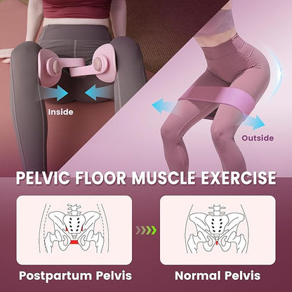 35LB Fixed-Resistance Inner Thigh Exerciser + 39LB Fabric Resistance Band | Balanced Center-of-Gravity Hip & Leg Trainer Kit for Men & Women | Portable Home Gym Lower Body Workout Equipment