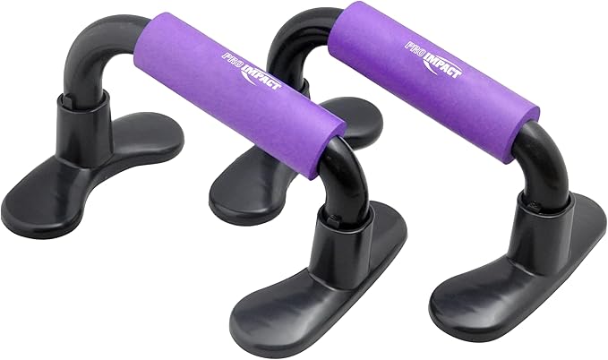 Pro Impact Push Up Handles with Non-Slip Foam Grips - Portable, Durable, Lightweight Push-Up Bars for Home Gym, Strength Training, Core Exercises, Dips, V-Sits, Shoulders & Back Workout