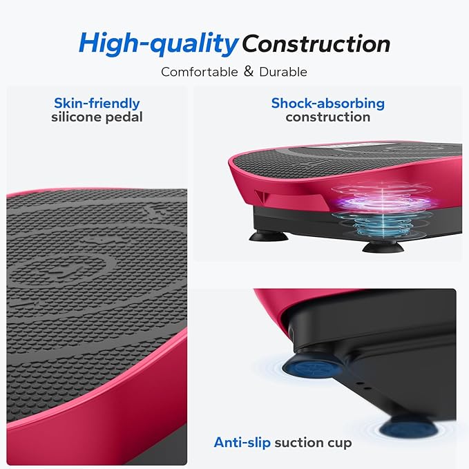 MERACH Vibration Plate Exercise Machine, Whole Body Workout Equipment for Women, Bluetooth and Silicone Pedal, Vibration Plate with Auto Mode, Vibrate Fitness Platform for Home