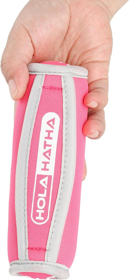 HolaHatha Soft Hand Weights Full Body Strength Training Workout Equipment 1, 2 and 3 Pound Sets for Building and Toning Muscles, Multicolor
