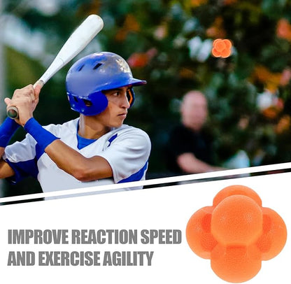Hexagonal Reaction Ball for Reflex Training Orange Agile Speed Training Tool for Hand Eye Coordination Goalkeeper and Baseball Practice Reaction Equipment