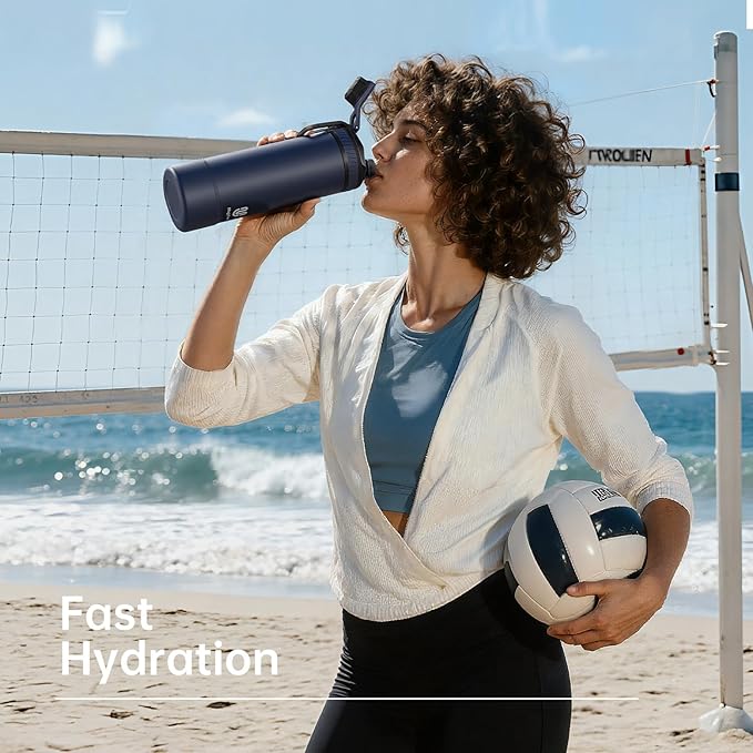 64oz Insulated Water Bottle| Double-Wall Vacuum Stainless Steel, Wide Mouth Design, Leak-Proof Reusable Bottle for Gym, Sports & Daily Hydration - White