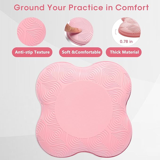 2 Pack Yoga Knee Pads Mat Set - Extra Thick Foam Kneeling Pad Cushion for Knees, Elbows, Wrists, Head - Yoga Essentials for Women Men, Non-Slip Pilates, Meditation, Floor Workouts