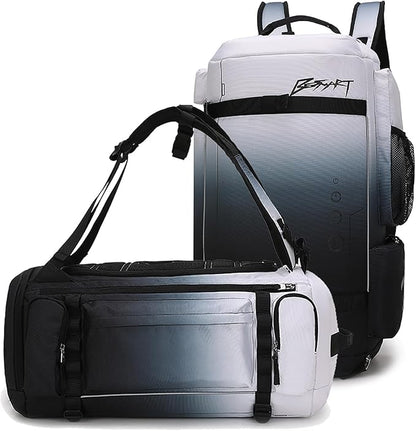 BE SMART 2 in 1 Convertible Gym Duffel Bags with Shoes Compartment - 40L Waterproof Extra Large Workout Backpack for Gym Men, Heavy Duty Sports Duffle Backpacks for Travel, Hiking, Camping, Carry On