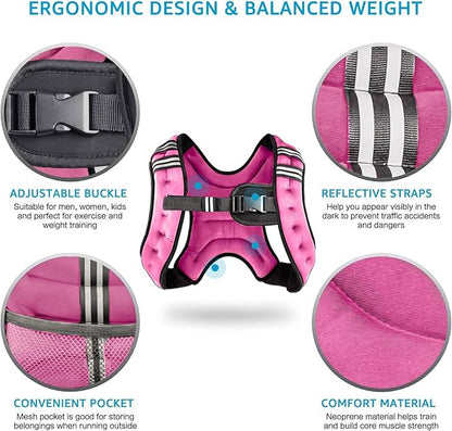 Henkelion Weighted Vest Weight Vest for Men Women Kids Weights Included, Body Weight Vests Adjustable for Running, Training Workout, Jogging, Walking