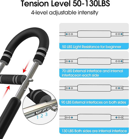Twister Arm Trainer for Men, Adjustable 50-130Lbs Chest Workout Equipment, Arm Trainer, Twister Arm Trainer Portable Shoulder Strength Exerciser Machine for Fitness People