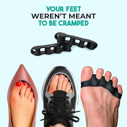 VYCE PrimalStep Toe Separators, Spreaders, Spacers, Straightener to Correct Toes for Men and Women, Bunion Corrector, Plantar Fasciitis and Athletic Mobility, S/M