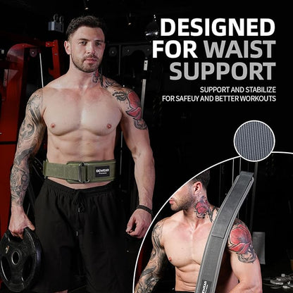Durable Weight Lifting Belt, 4'' Wide Gym Belt for Bodybuilding, Powerlifting, Squats, Deadlift - Provides Lumbar Support & Stability for Men & Women