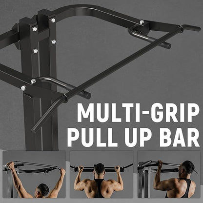 Assisted Pull Up Machine, GMWD 600LBS Leverage Assisted Chin and Dip Machine, 4 in 1 Plate Loaded Gym Equipment, Pull Up Machine with 1:1 Counterweight System & Band Peg for Home Gym