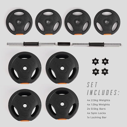 Phoenix Fitness Dumbbells Weight Set, Adjustable 2 in 1 Barbell Set for Exercise, Muscle and Strength Training