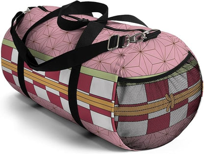 Anime Gym Bag for Women Men - Large Capacity Waterproof Workout Fitness Travel Sports Bags Fashion Street Camping ExpandaCLe Carry On Duffle Bag For Couple (Pink Nzka) PTY