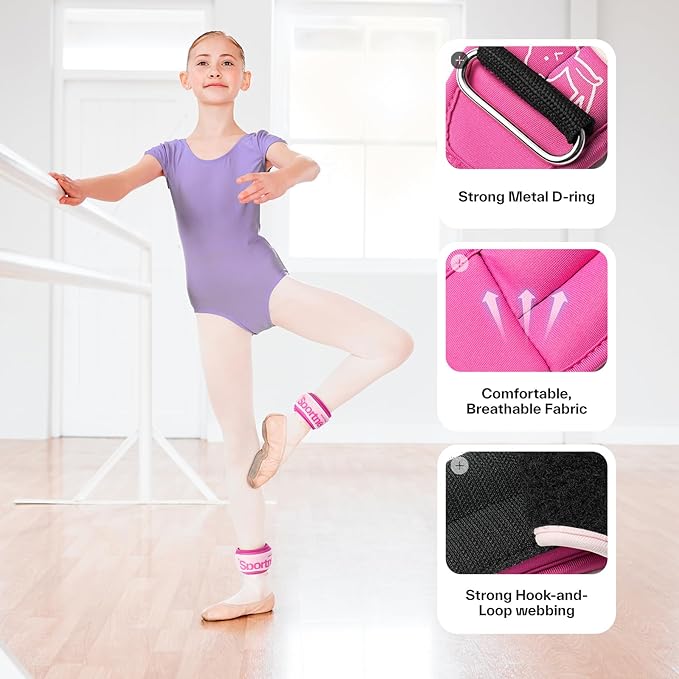 Sportneer Ankle Weights 0.5/1/2/3/5 LBS 1 Pair Wrist Leg Arm Weights for Women Men Kids Child with Adjustable Straps, Strength Weighted for Jogging Running Walking Fitness Gym Workout
