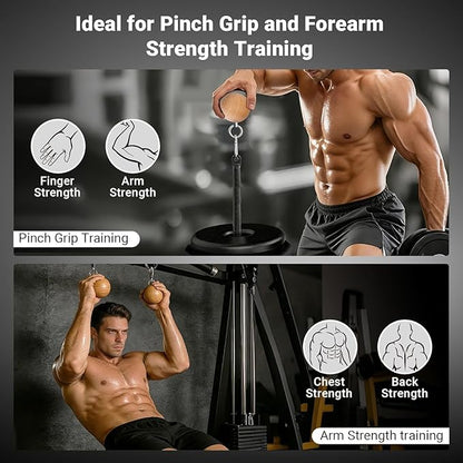 Pinch Grip Strength Training Set, Beech Wood Pinch Block Grip Set with Loading Pin, Rock Climbing Power Finger Forearm Hand Exerciser Strength Training Strengthener Equipment For Home Gym